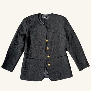 Anya 100% Silk Embroidered Floral Blazer 8